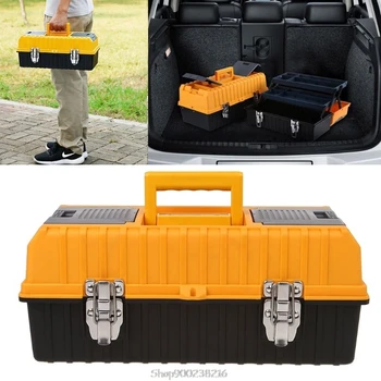 

17\" Large Plastic Tool Box 3 Layer Storage Hardware Toolbox Home Multifunction Car Repair Container Case S29 20 Dropship