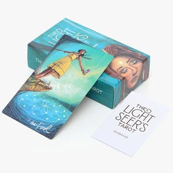 12x7cm luz videntes tarô cartões com papel guia livro tamanho original 78 cartões oracle deck adivinhação inglês verson jogo de tabuleiro