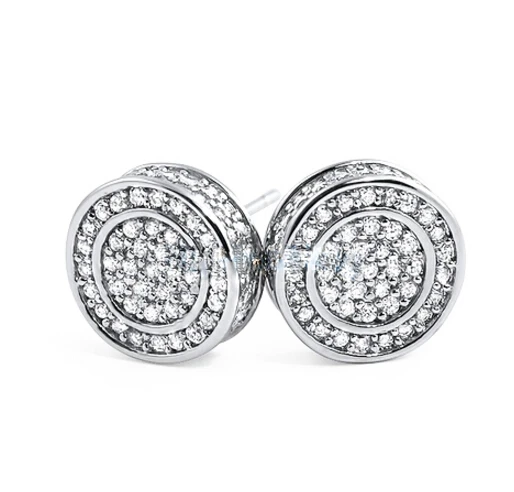 Серьги мужские круглые с фианитами в стиле хип хоп|earring setting|earrings springearring stone |
