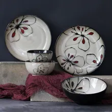 Цветочный узор керамическая посуда для домашнего творчества