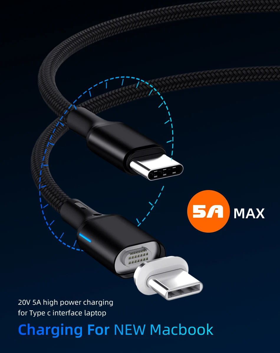 Магнитный Кабель USB 3,1 type C к USB C кабель для samsung S10 S9 100W PD Быстрая зарядка 4,0 5A кабель для быстрой зарядки для MacBook Pro