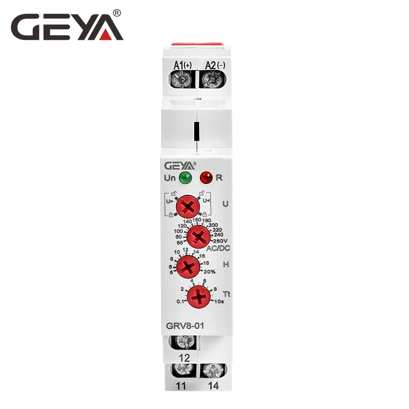 GEYA GRV8-01 Однофазное реле напряжения регулируемое выше или под защитой напряжения монитор реле с светодиодный дисплей
