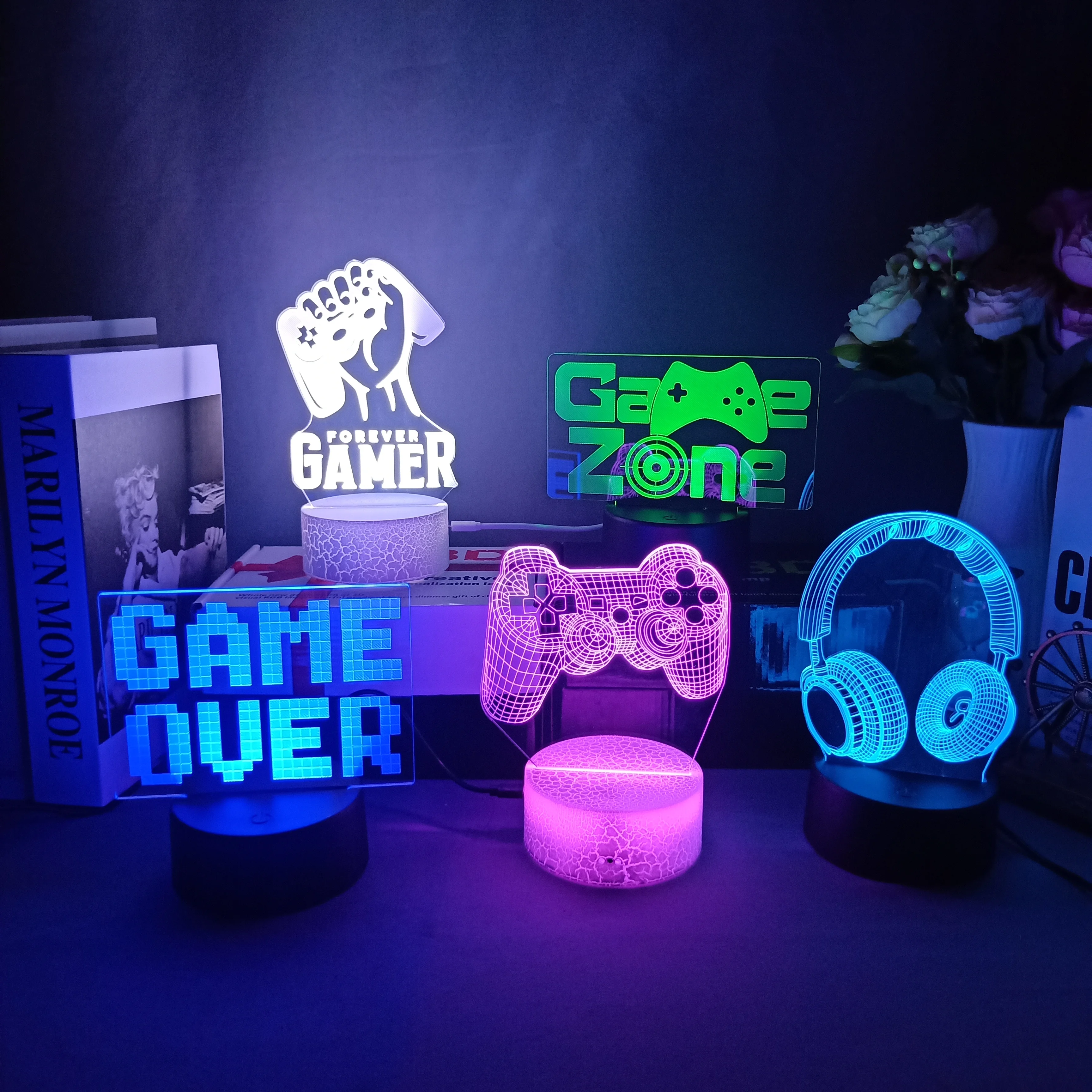 LED Nacht Lampe USB Nachricht Bord Licht Gaming Zimmer Schreibtisch Setup  Beleuchtung Decor Schlafzimmer Cartoon Tisch Licht Geschenk für Geburtstag