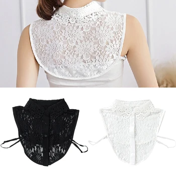 

2020 New Shirt Fake Collar White Black Lace Detachable Collar Vintage False Collars Lapel Blouse Top Women Clothes Accessories