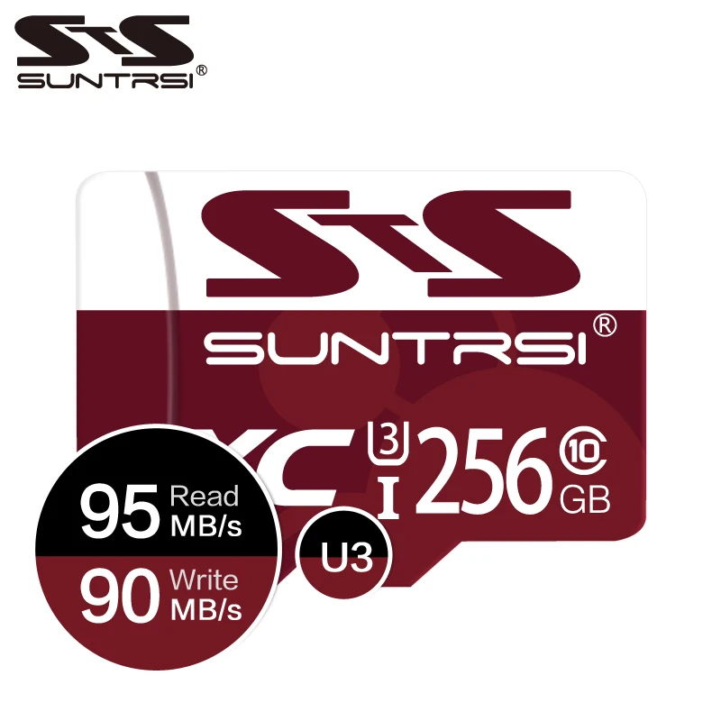 Suntrsi карта памяти 128 ГБ 256 Micro SD TF карты 64 32 флэш SDHC высокоскоростной Класс 10 C10