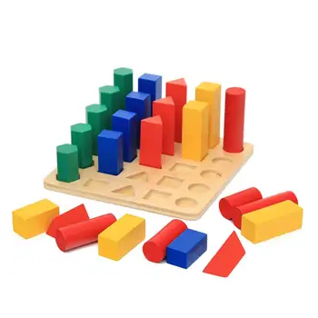 

Kids Wooden 3D Geometric Blocks Toy Solids Blocks Matching Board Kids Education Teaching Aids