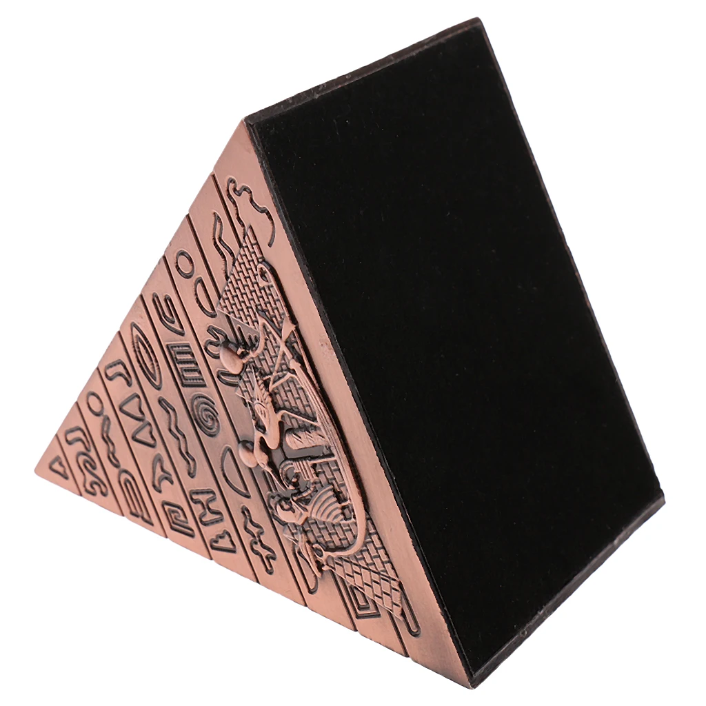 Metal Egyptian Pyramid Statue Home Ornament Travel Landmark Souvenir-10 x 10 cm