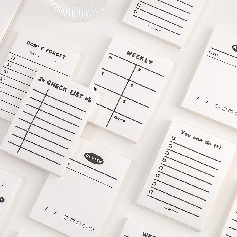 50 Pcs Daily To Do List Notepad Ins Style Sticky Notes And Planner With Checklist Sticky Notes For Office School Supplies Memo Pad Aliexpress