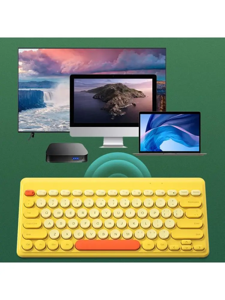 

Wireless Keyboard Mini Round Button Gaming Keyboard for macbook Computer Keypad E65C