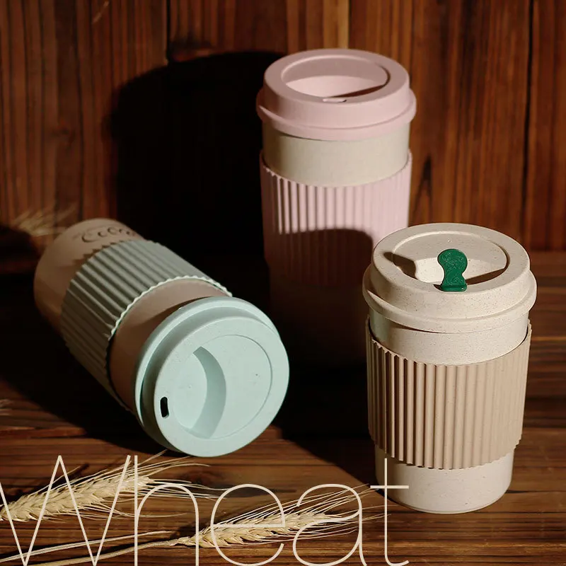 Пшеничная кружка с соломкой кофейная чашка с крышкой домашняя портативная бутылка для воды для путешествий теплоизоляция