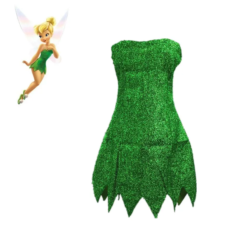 Pixie Tinker Bell Косплей платье на Хэллоуин для взрослых сказочная принцесса женская сексуальная косплей мини платье костюм феи Динь-Динь