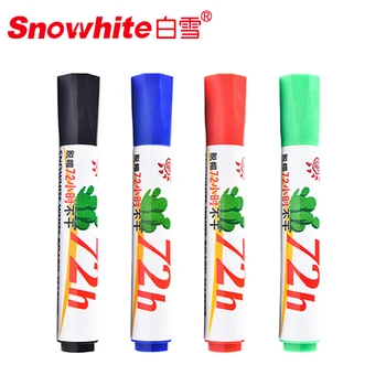 

Snowhite Whiteboard pen WB-72H 4pcs Erasable School office color whiteboard pen Uncapped 72 hours not dry Round head