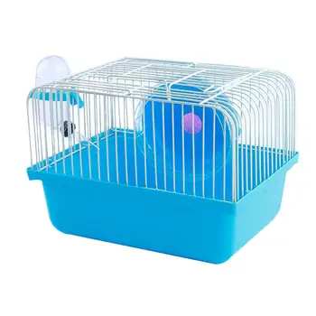 

Hamster Cage Pet House Portable Small Pet Cages Outdoor Travel Carrying Cages For Small Animals Chinchilla Hamster (Blue)