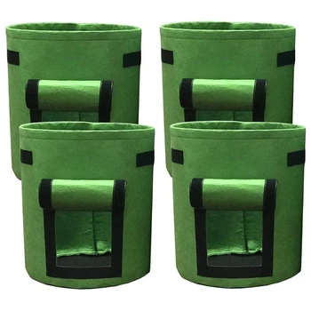 

4PCS Potato Grow Planting Bag, Plant Grow Bags to Harvest Carrots, Onions, Tomatoes and Vegetables (7Gallon)