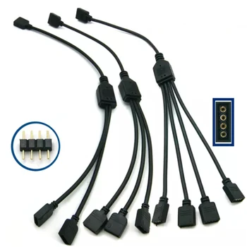 

New 4 Pins RGB LED tape Connector 1 to 1 2 3 4 plug power Splitter Cable 4pin Male Female Connector wire for RGB Led Strip Light