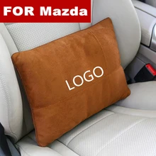 Suede Fabric Car Seat Back Waist Pillow Lumbar Support Rest Pillow For Mazda logo 2 3 6 8 Axela Atenza CX-5 CX5 CX-7 CX-9