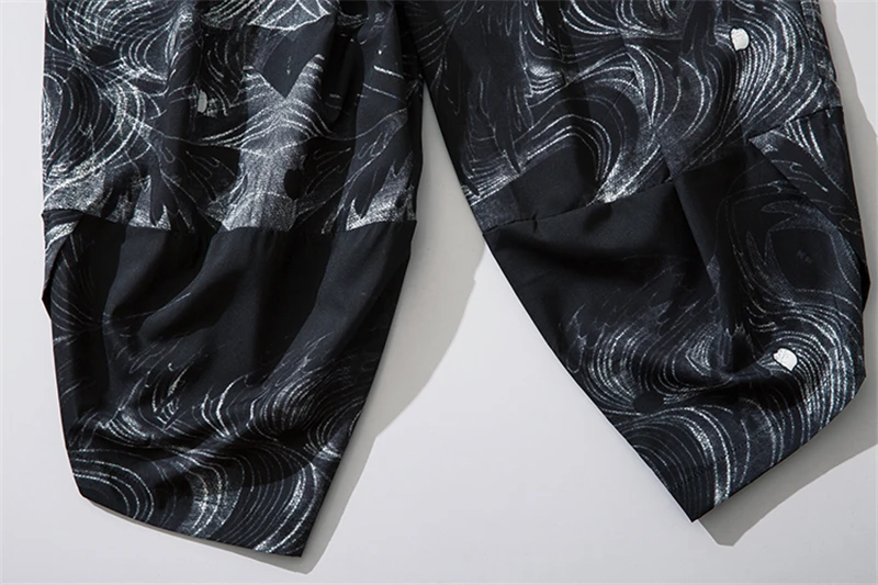 Bebovizi 2020 Japanese Style Harajuku Men Trousers Sakura Samurai Costume Loose Fashion Women Traditional Bloom Pants Haori