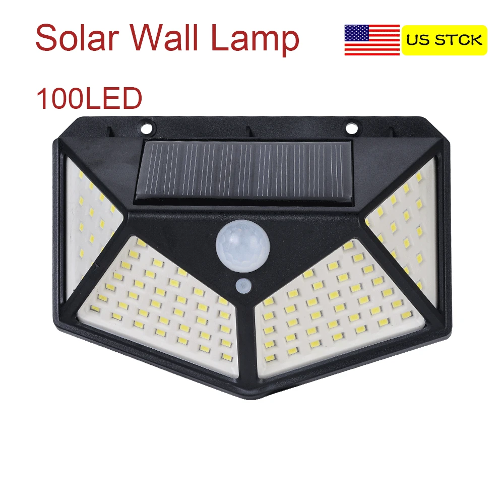 

100 LED Solar Light Outdoor Solar Lamp Waterproof Solar Powered Light PIR Motion Sensor Wall Light For Garden Decoration