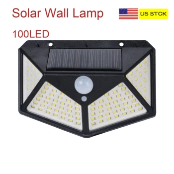 

100 LED Solar Light Outdoor Solar Lamp Waterproof Solar Powered Light PIR Motion Sensor Wall Light For Garden Decoration
