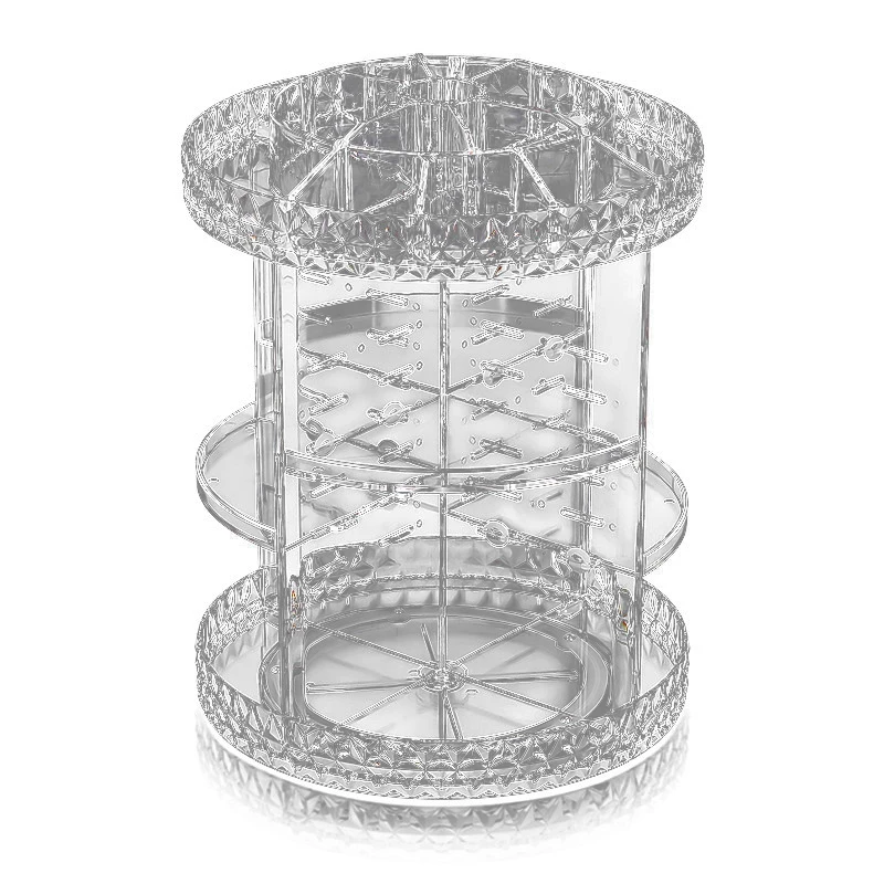 

New 360-Degree Rotating Drawer Makeup Storage Box Brush Holder Jewelry Organizer Case Transparent Acrylic Cosmetic Organizer Box