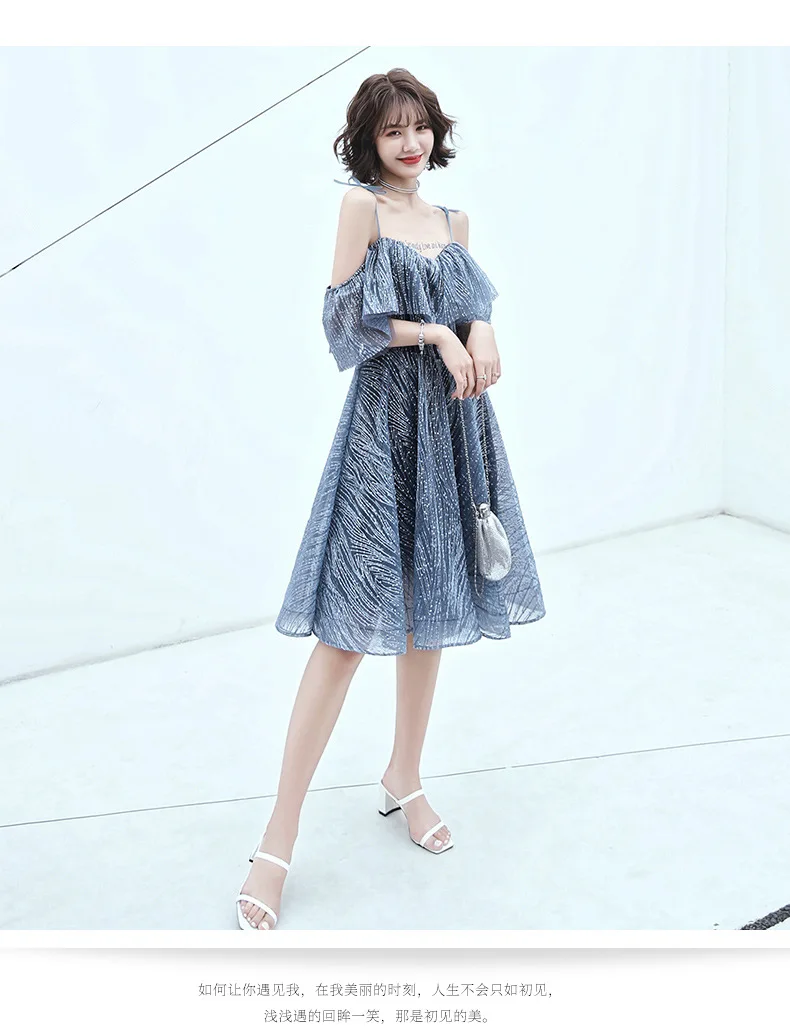 

Prom Dresses Party Gowns Evening Dresses A-line Knee-length V-neck Backless Spaghetti Straps Cheap Party Dresses