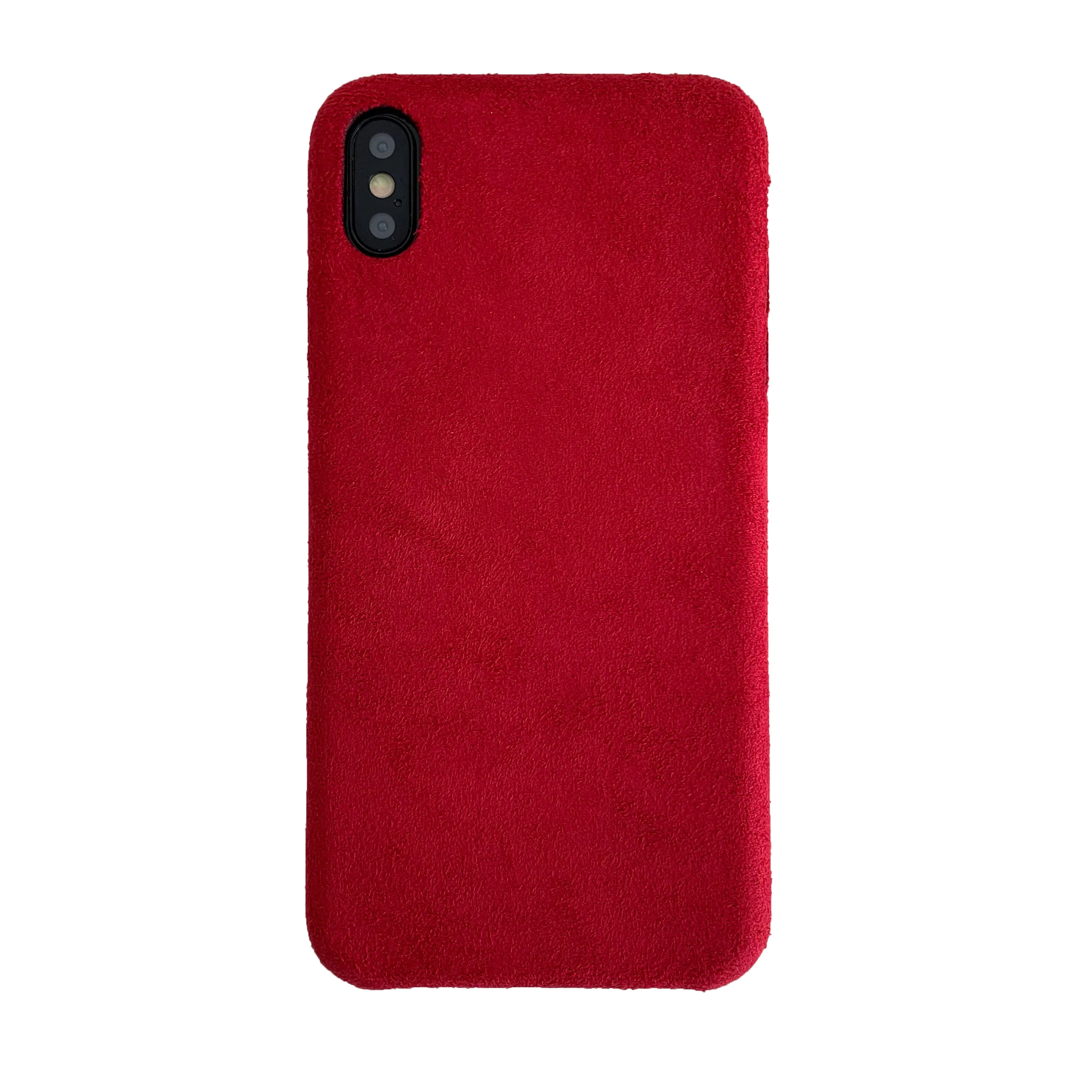 Бархатный зеленый тканевый чехол для телефона для iPhone 11 Pro Max XR X XS MAX мягкая ткань для вина роскошный чехол s для iPhone 6 6s 7 8 Plus чехол - Цвет: Красный