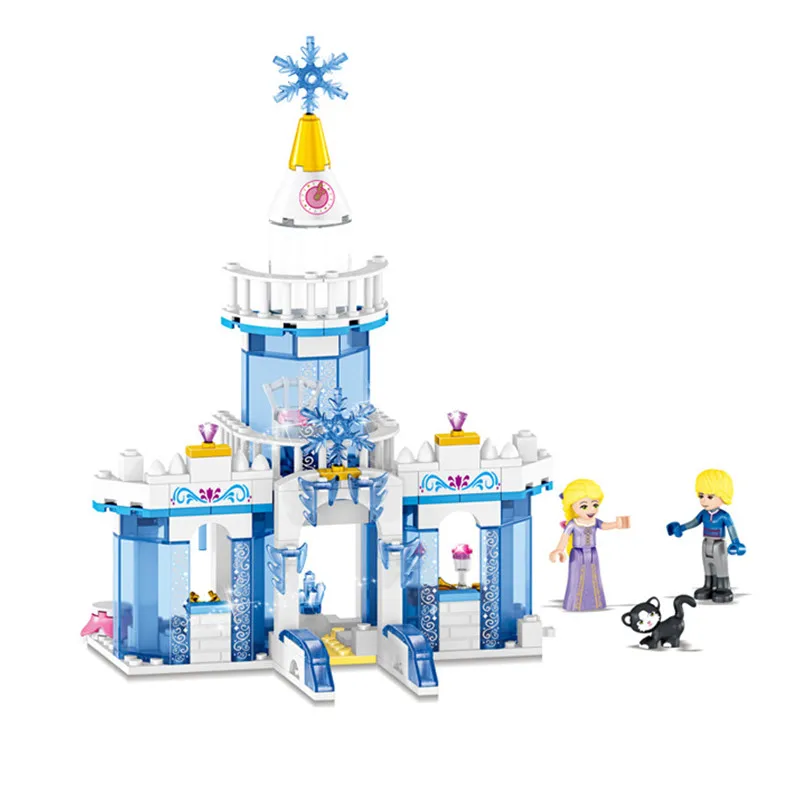 Goede 344pcs Sneeuw Prinses Elsa Ijs Kasteel Prinses Anna 2 In 1 Compatibel Legoinglys technic Bouwstenen Speelgoed Kit DIY geschenken