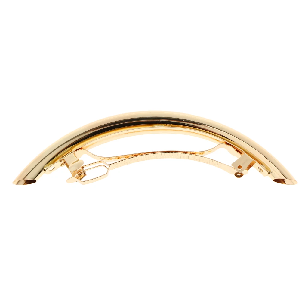 Elegant Leaf Automatic Spring Hair Barrette Metal Tube Automatic French Barrette Hair Clip Large Hairpin Ponytail Holder Jewelry