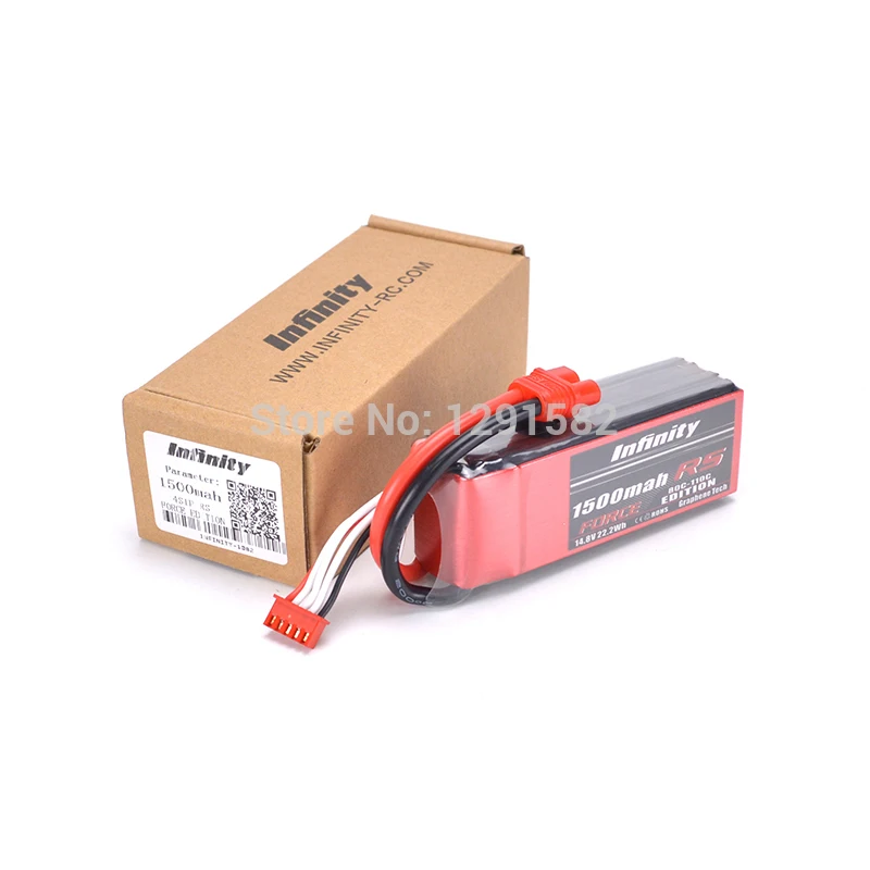 

Hot Rechargeable Li-po Battery For Infinity 1300mah / 1500mah 80C-110C 4S1P 14.8V RS FORCE EDITION RC Quadcopter Battery