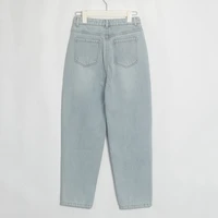 Wixra stylowe spodnie dżinsowe kobiece spodnie jeansowe z futerkiem BF Casual Button spodnie damskie Streetwear jesienno-zimowa 2