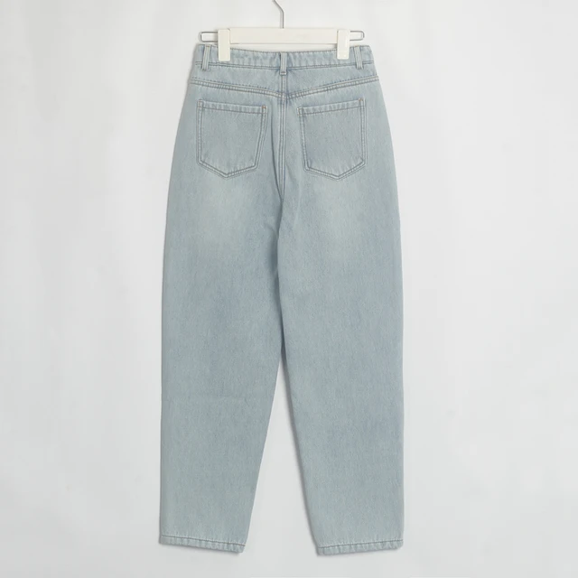 Wixra stylowe spodnie dżinsowe kobiece spodnie jeansowe z futerkiem BF Casual Button spodnie damskie Streetwear jesienno-zimowa 2