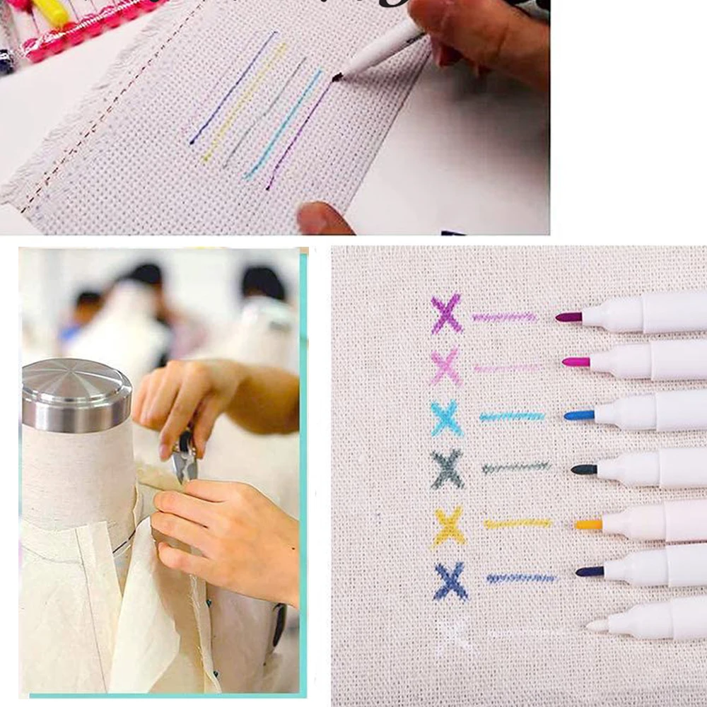 1/6pcs Ink Disappearing Fabric Marker Pen DIY Cross Stitch Water Erasable Pen Dressmaking Tailor's Pen for Quilting Sewing Tools power tool bag