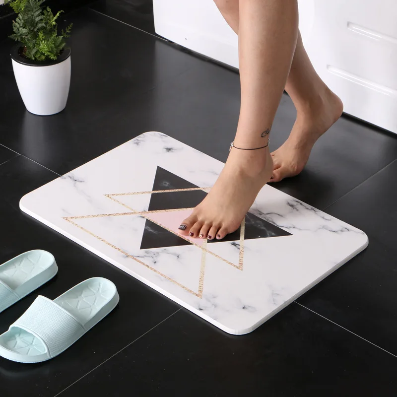 

Diatom mud Bathroom absorbent quick-drying mat toilet non-slip floor mat diatomite Quick dry rug door mat customize carpet