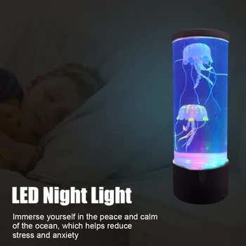 

Bedside Mood Night Lamp Jellyfish Volcano Water Aquarium Tank LED Relaxing Jellyfish Hypnotic Lamp Aquarium LED Night Light