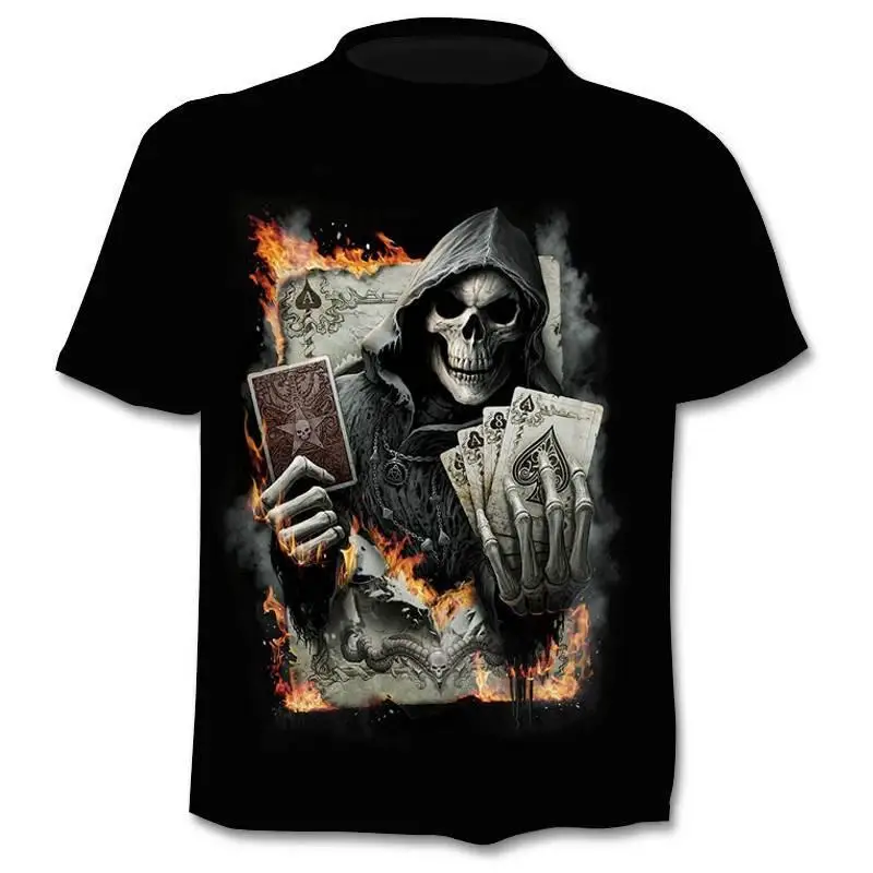 

Drop Ship NewFunny Skull 2020 3D Summer Fashion Short Sleeve Top Male/Female Anime Homme