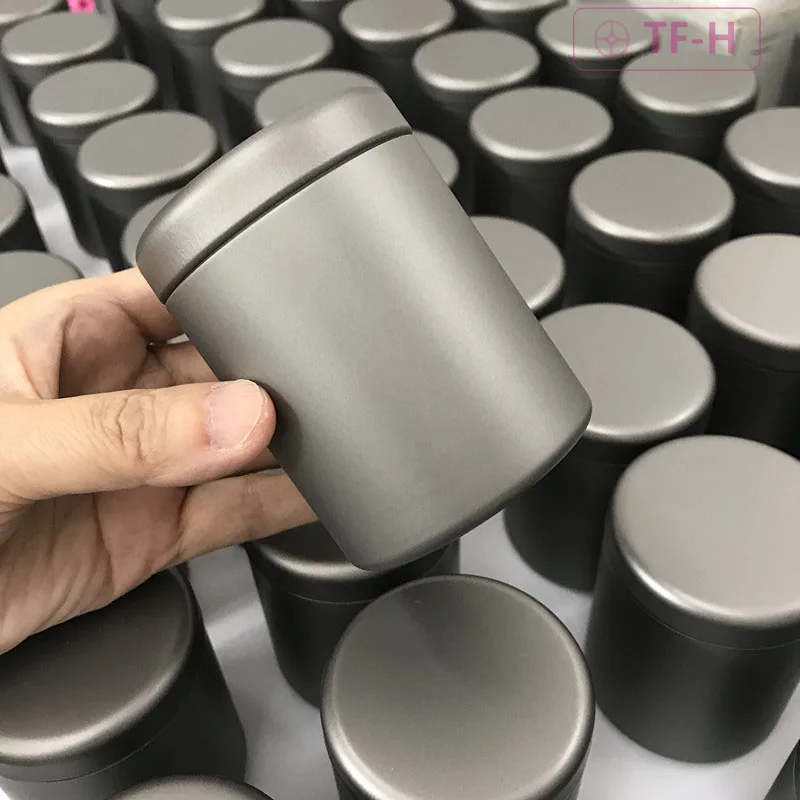 Reinem Titan Einschichtige Tee Caddy Mini Gewürz Lagerung Tragbare Reise Tee-Set Kann Box Träger Camp Pille Container flasche – Detail 2