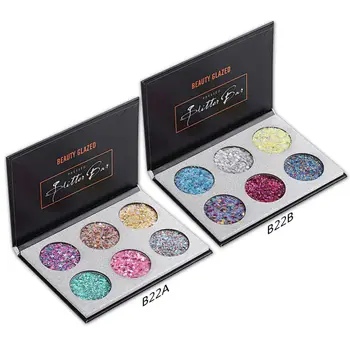 

Beauty Glazed 6 Colors Pressed Glitter Matte Bar Diamond Glitter makeup Eyeshadow Palette