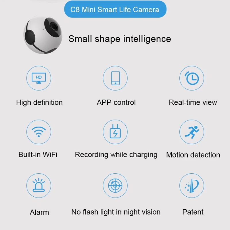Беспроводная сетевая умная мини-камера портативная многофункциональная маленькая камера для наблюдения