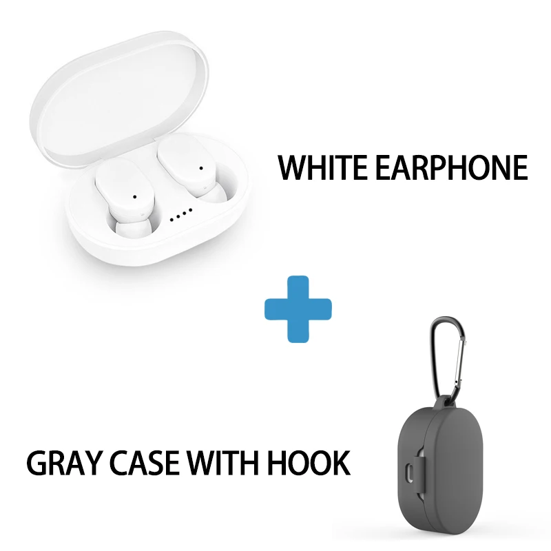White Gray Case A6S TWS мини наушники Bluetooth 5,0 наушники для Xiaomi для Redmi беспроводные 5,0 TWS наушники с микрофоном для iPhone - Цвет: White Gray Case