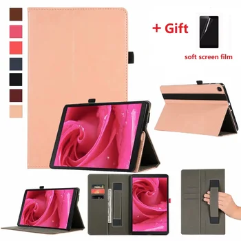 

For Samsung Galaxy Tab A 10.1inch SM-T510/T515 Tablet Case Folding Stand Hard Shell Folio Case Card Pocket Pencil Holder+Film