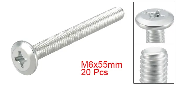 Uxcell 20 шт. M6x16mm-60mm Phillips головка крепежные винты крест Винт кожа крепежные болты для учетной записи Книга полная резьба