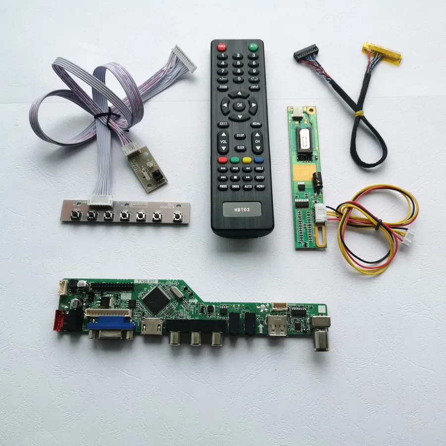 Для LTN170BT08-G01 LTN170BT09-001 T. V56 дисковод плата ЖК-панель клавиатура+ пульт+ инвертор VGA HDMI AV USB LVDS 1CCFL 30Pin комплект