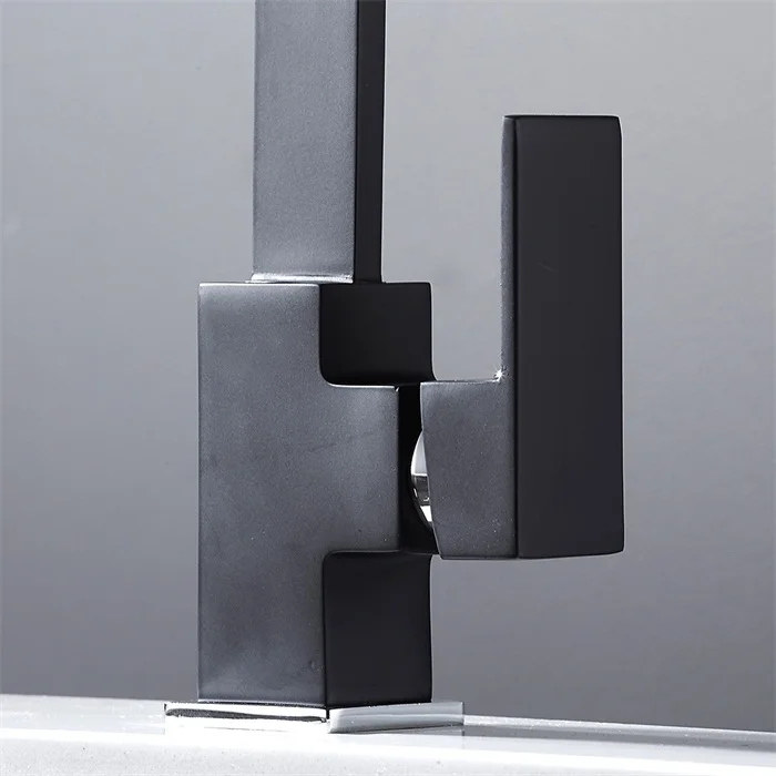  Black Square Kitchen Faucets 360 Degree Rotation Water Filter Tap Water Faucets Solid Brass Sink Ta - 32908993082