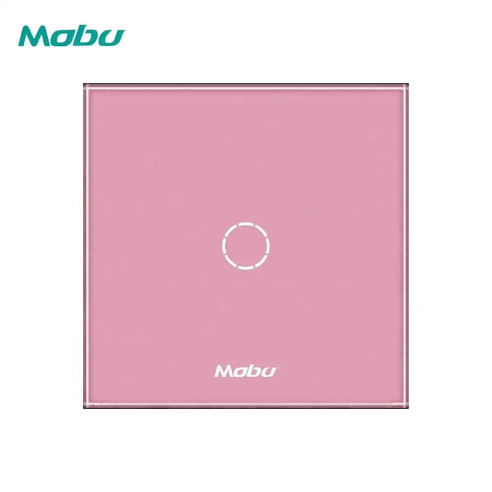 Pink D601 Mobu 1 комплект 1 способ, Хрустальная стеклянная панель сенсорный выключатель, настенный светильник сенсорный экран переключатель - Цвет: Pink D601