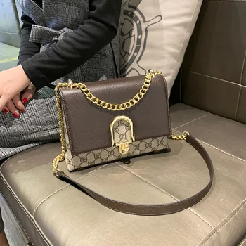 

Women's Bags 2020 New European and American Fashion Letters Print Contrast Catch Small Package Wild Shoulder Messenger BA152