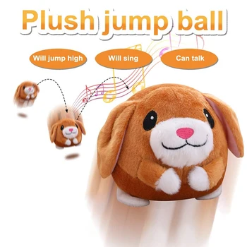 

FBIL-USB Charging Long Ear Hamster Jumping Ball Will Sing Recording Puzzle Electric Plush Toy to Help Baby Learn to Talk