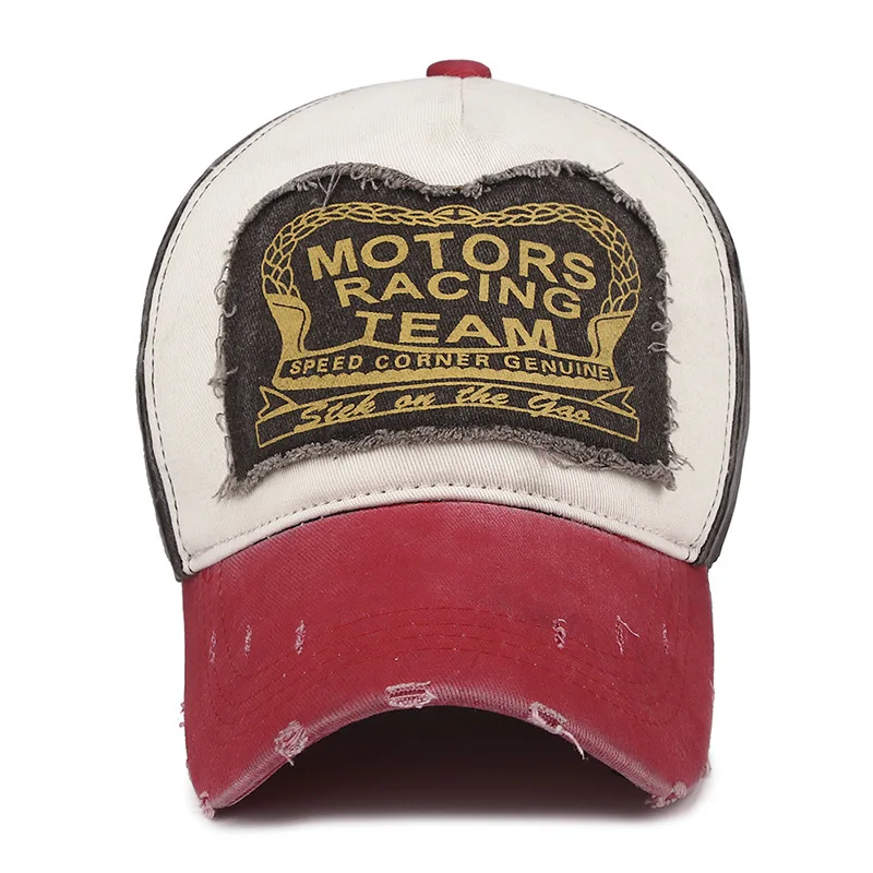 

Korean Version of Snapback Cap Old Patching Broken Hole Sunshade Hat for Men and Women Washed Crown Baseball Cap