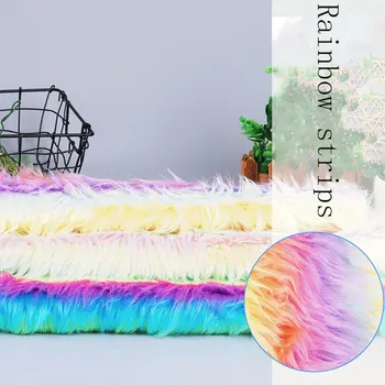 

Rainbow five-color horizontal strip velvet toy fashion clothing home textile fabric wholesale five-color horizontal strip