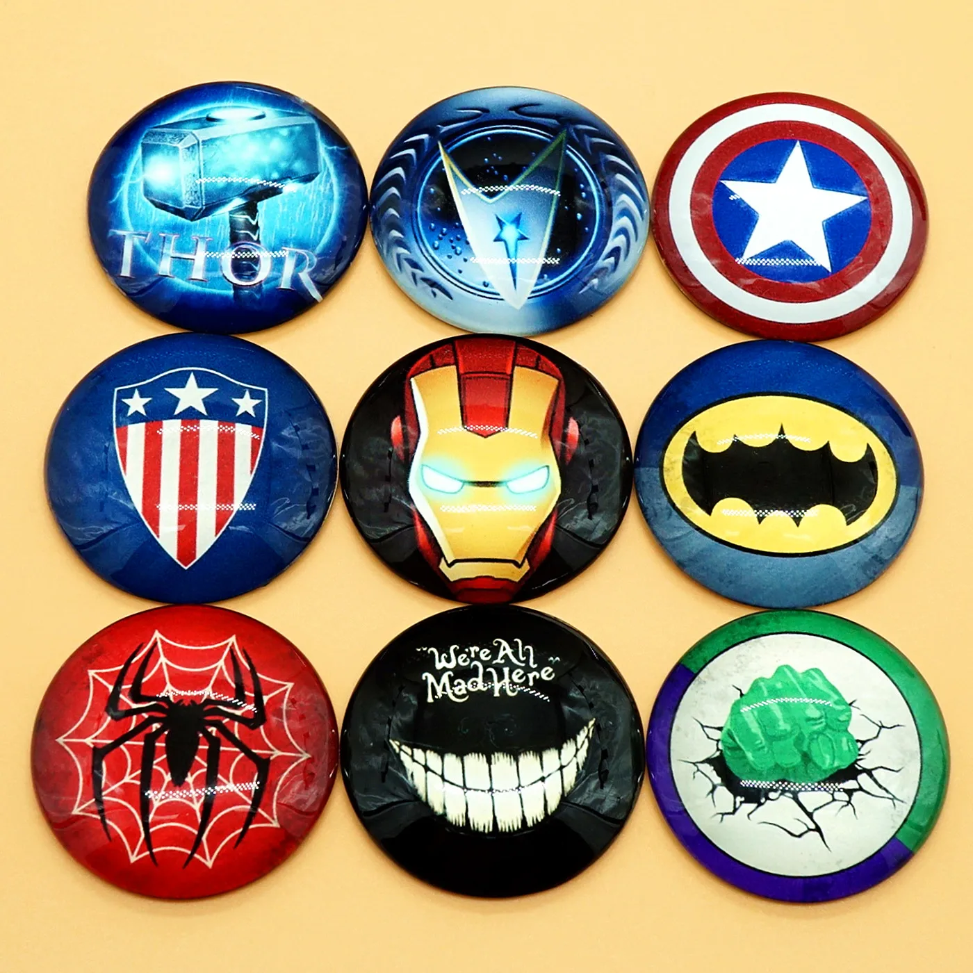 

2PCS/lot Round 30mm 35mm 40mm Glass Cabochon for Jewelry making pendant tray bracelet necklace brooch for kids 2019 craft supply