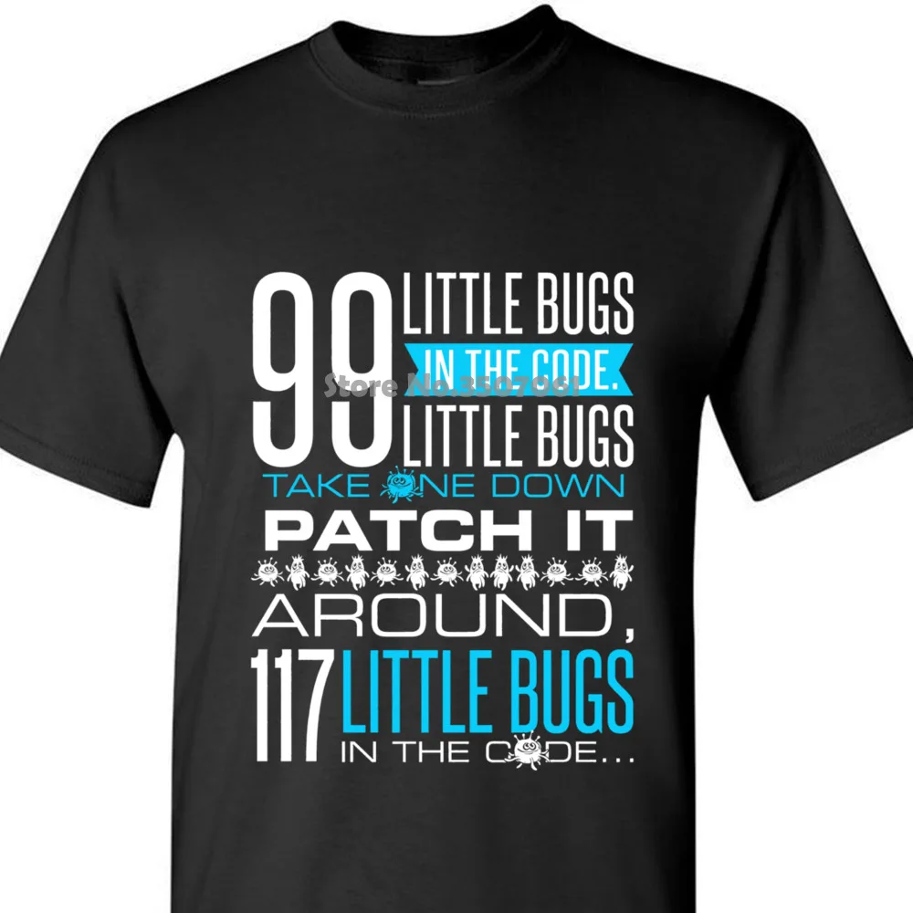 Забавная футболка с программированием 99 Little Bugs новая модная повседневная